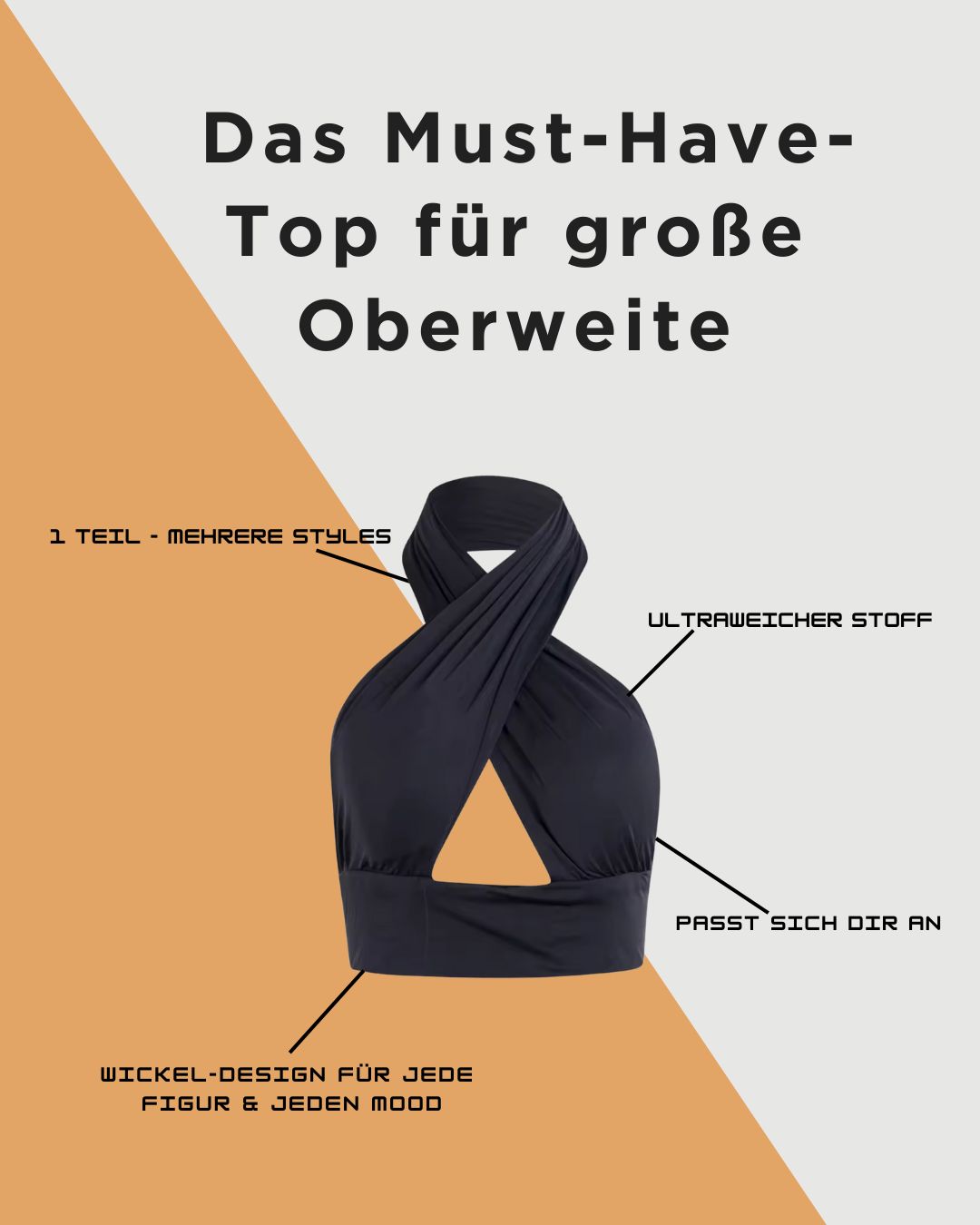 Multifunktionales Top für Damen